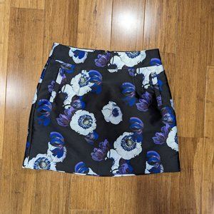 J. Crew Purple Poppy A-Line Mini Skirt
